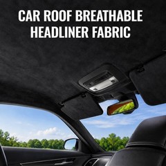 Headliner Fabric 108″ L x 60″ W Foam Backing for Car Truck RV SUV Boat Black