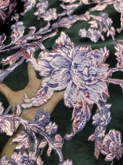 Pink Mauve Floral Brocade Fabric Sold By The Yard Black Organza Bridal Prom Dres
