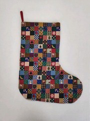 Cranston Country Patchwork Print Fabric Cut & Sew Christmas Stocking Completed-B