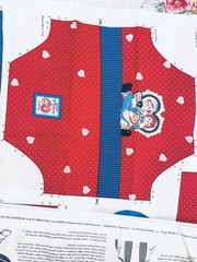 VTG Daisy Kingdom Raggedy Ann & Andy Hearts & Flowers Panel & Skirt SZ 4 Jumper
