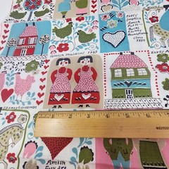 Sewing Fabric Amish Folk Theme Patchwork Early Americana Motifs Cotton 1 yd