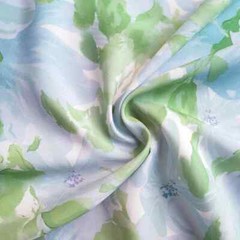55”Wide By Yard Blue Painting Fabric Soft Viscose Material For Dress Shirt Robe
