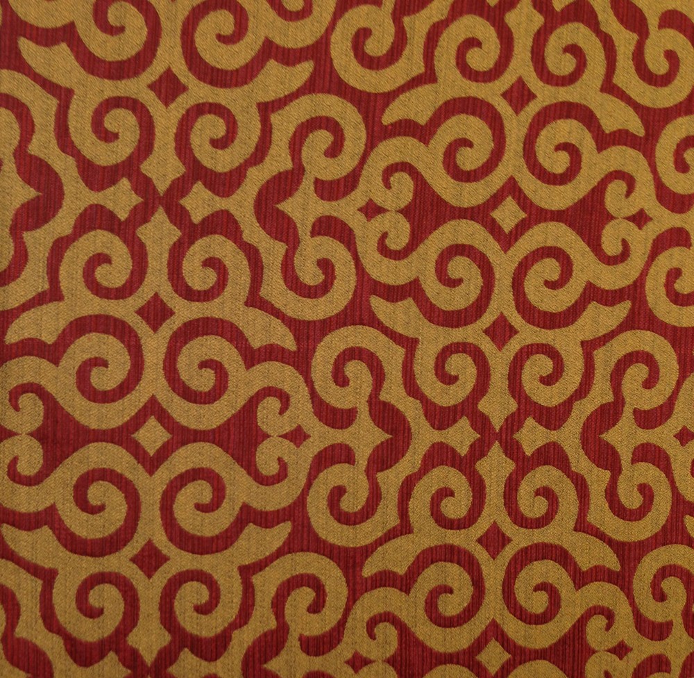 POLLACK ASSOCIATES SO ROCOCO CHERRIES JUBILEE RED GOLD HEAVY FABRIC BY THE YARD