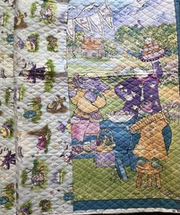 VTG “Birthday Owl & Talking Tree” by Flavia Weedn Pre Quilted Panel Crib Quilt