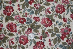 Vintage Homespun Floral Cotton Fabric Cottage-Core Roses 1 Yard 17″ x 44″