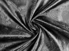 Paisley Jacquard Satin Lining Fabric Material BLACK