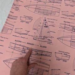 Sailing Racing Dinghy Blue Print Heavy Upholstery Fabric 38″ X 2.75 Yds READ