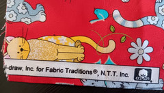 Patty Reed for Fabric Traditions Sparkle Cat Cotton FAbric 40″ x 20″