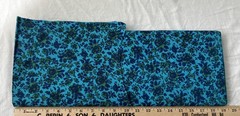 Vintage Partial Bolt of lightweight BLUE FLORAL FABRIC – Approx 7 ft. x 3 ft.