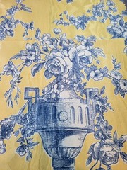 Blue & Gold Upholstery Fabric Bundle Light to Medium Weight Sewing Destash