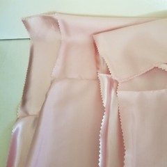 Pink Beaded Tulle Fabric 1yd x 66″W + Pink Satin Remnants 1yd 60″W Matching