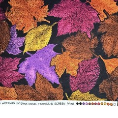 Hoffman Fabric Autumn Leaves 41” x 65” Quilting Sewing Crafts 1.8 Yards Colorful