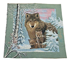 Wolf Hollow Wolves Crafters Unfinished Tapestry Square Pillow Fabric Remnant