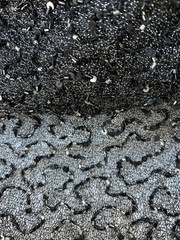 Black Beaded & sequins embroidery Metallic Fabric 58″ Wide