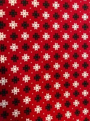 25-5-319 COTTON FABRIC-CHRISTMAS,HOLIDAY-FABRIC TRADITIONS-RED/WHITE/BLACK-62X27