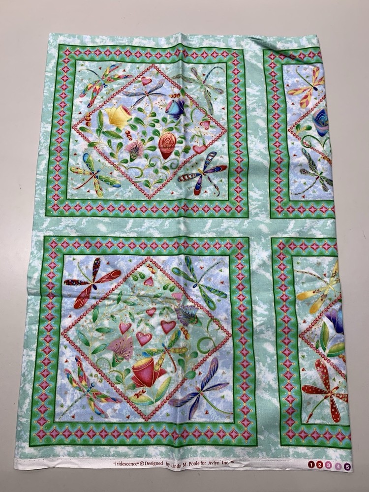 Iridescence Dragonflies Linda M Poole Avlyn Fabric 1 Yd 10”