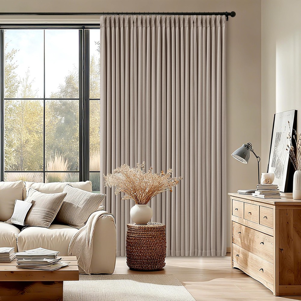 70 Inch Wide Blackout Curtains 96 Inches Long Pinch Pleated Burlywood Birch |…
