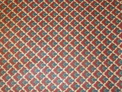 1+ Yd Fabric STANLEY KING STUDIO Margin Designs Vat Dyes Red/Green/Tan GEOMETRIC