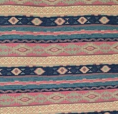 Southwest Aztec Chenille Stripe Upholstery Fabric 2 Yards Plus 2 Cut Pieces 62″