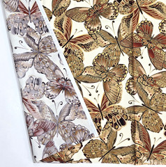 Shimmer Butterflies Metallic Gold On Cream Cotton CM9294 Timeless Treasures BTY