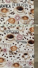 Robert Kaufman Metro Cafe Coffee Print Cotton Fabric 44″ x 1.25 Yds Quilting
