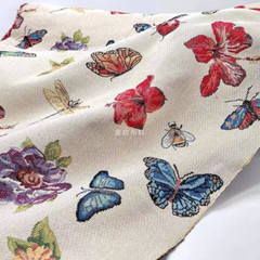 Colorfull Butterfly Jacquard Fabric DIY Skirt Coat Clothes Craft Sewing Material