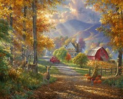 35″ Fabric Panel | David Textiles Digital Fall Memories Barn Farmhouse Deer