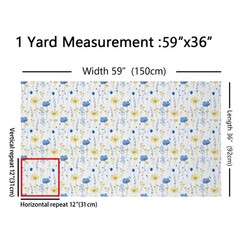 Erosebridal Watercolor Floral Fabric By The Yard Blue 10 Yards, Yellow
