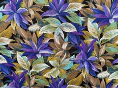 Rayon Apparel Fabric Purple Green Gold Aqua Floral 60” X 144” (4yds)