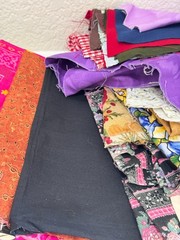Quilting Cotton Fabric Scraps Lot 4.4 lb + Large Cuts Mixed Prints Solids