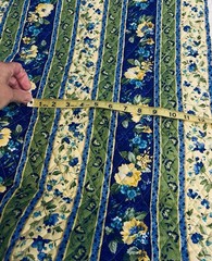 VTG French Country Stripe Yellow Blue Pre-Quilted Single Sided 44″X 27½”