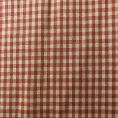 Homespun Look Red Beige Checks Cotton Fabric 1/2 Yard (18 By 42”) New