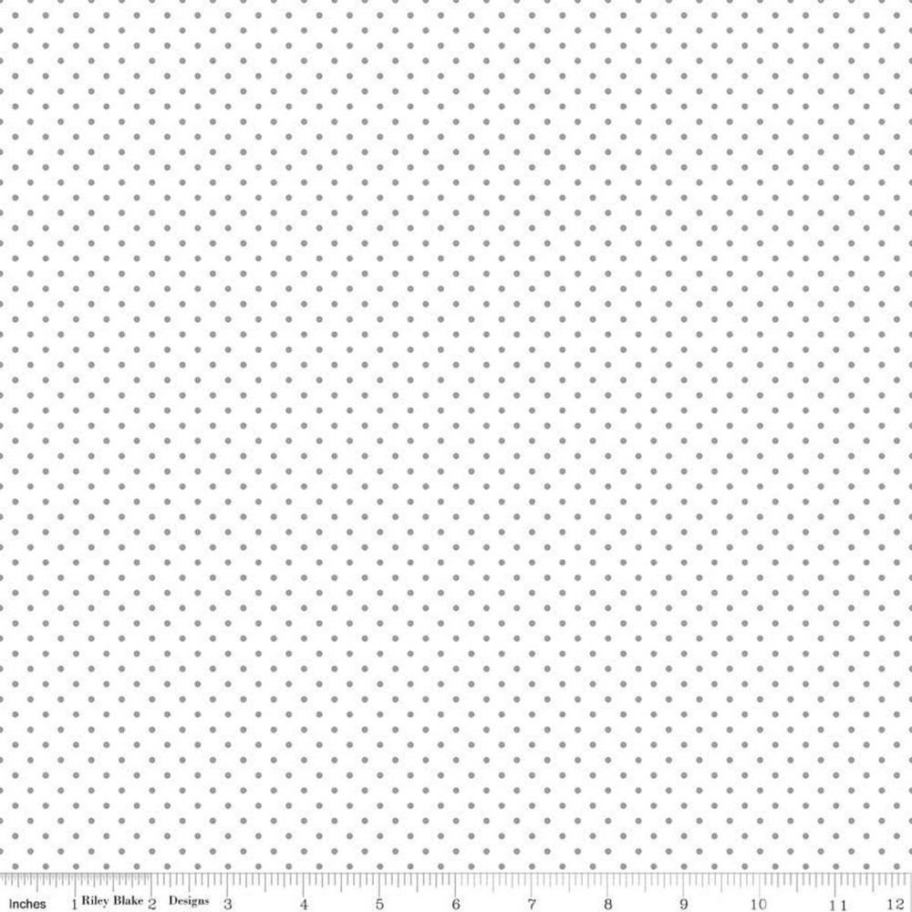 Fat Quarter Riley Blake Basics Swiss Dot (Printed) Gray On White Quilt Cotton