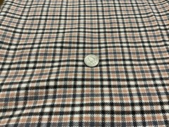 Woven Plaid Fabric 3 Yards Peach/Gray /White