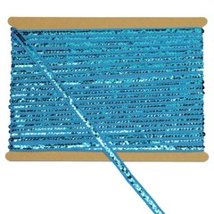 12mm Wide Lake Blue Sequin Trim Ribbon – 12 Yard Bling Craft Fabric for DIY S…