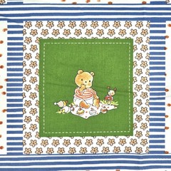 Bobbi’s Picnic Monica Maas Stof 16-65 Faux Patchwork Panels Blocks Fabric 1.4 YD