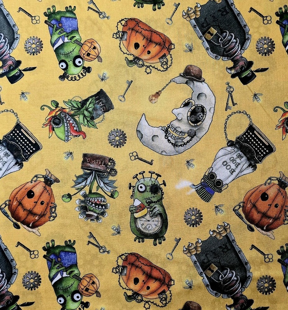 Quilting Treasures – Steampunk Halloween 3 Quilting and Crafting Fabric