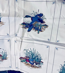 VTG Cranston VIP Panel of Wild Ducks Picture Book Patches 10 Squares 45 X 17½