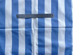 Laura Ashley Vintage Fabric: Cirque Stripe in Chambray Blue & White, 3 Remnants