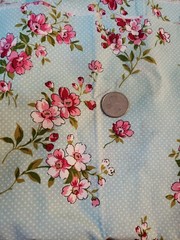 NEW (1) Yard Pre-Cut Waverly Inspirations Aqua Floral Print Fabric 100% Cotton.