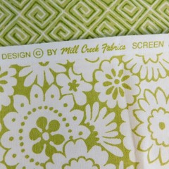 Green Decorator Fabric Mill Creek, Cotton Floral Geometric 2.33 Yards Decor NEW