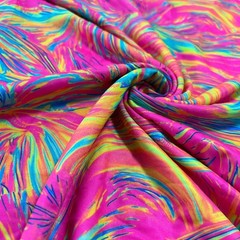 Abstract Psychedelic Pink Print Nylon Spandex Fabric Stretch by yard Swimsuit