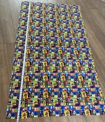 Rare VTG 90s Halloween Patchwork Block Design Fabric 3 pcs-Retro-Ghosts, Blk Cat