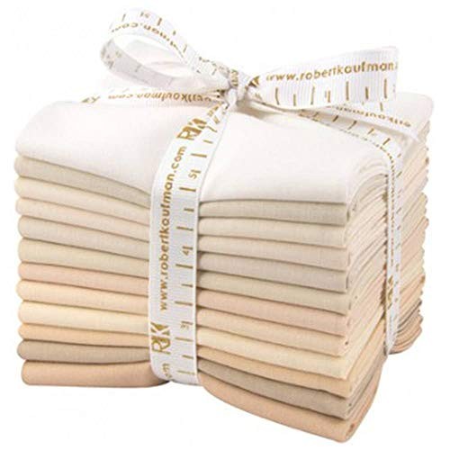 12 pc Fat Quarter Bundle Kona Cotton Solid Not Quite White, Kaufman FQ-909-12