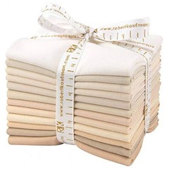 12 pc Fat Quarter Bundle Kona Cotton Solid Not Quite White, Kaufman FQ-909-12