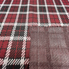 Double Knit Poly Jacquard Plaid Check Wine Color 59″W Fabric lot of 5 Yards $15