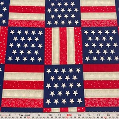 Daisy Kingdom Stars & Stripes Forever for Springs Cotton Remnant 16″ x 43″