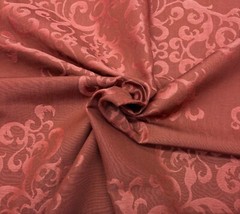 DONGHIA FIAMMA RED FLORAL MEDALLION JACQUARD FURNITURE FABRIC BY YARD 55″W