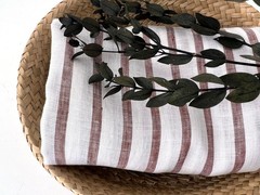 Soft Touch 100% Linen Fabric – Lightweight Vertical Stripe – 51″ Wide, 3 Yards f