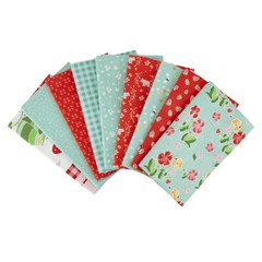 Strawberry Honey Aqua 9 One Yard Cuts Bundle by Gracey Larson for Riley Blake